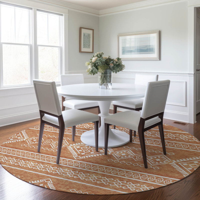 Chalee Southwestern Indoor Rug, Round 8'