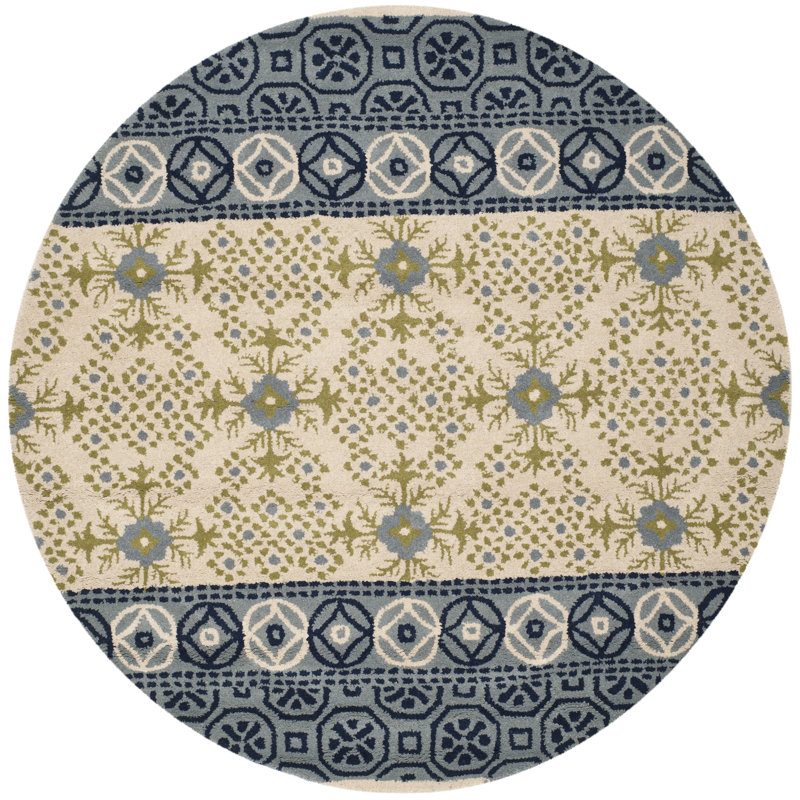 Tapis en laine touffeté à la main Pooler, Rond 5 pi