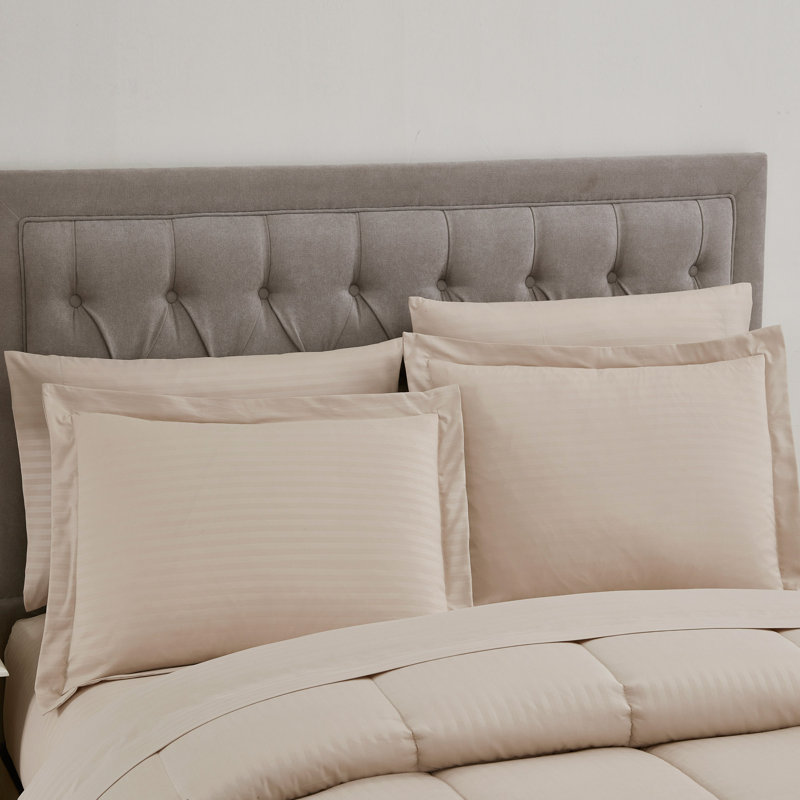 Beige Twin Down Alternative Microfiber Bed in a Bag Set