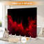 Cloison pliante 6 panneaux séparateur mural en toile rouge royal noir