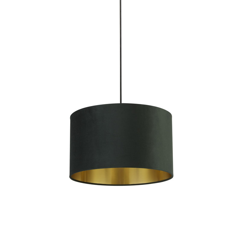 Velvet Drum Accent, Green, 24cm H x 40cm W x 40cm D