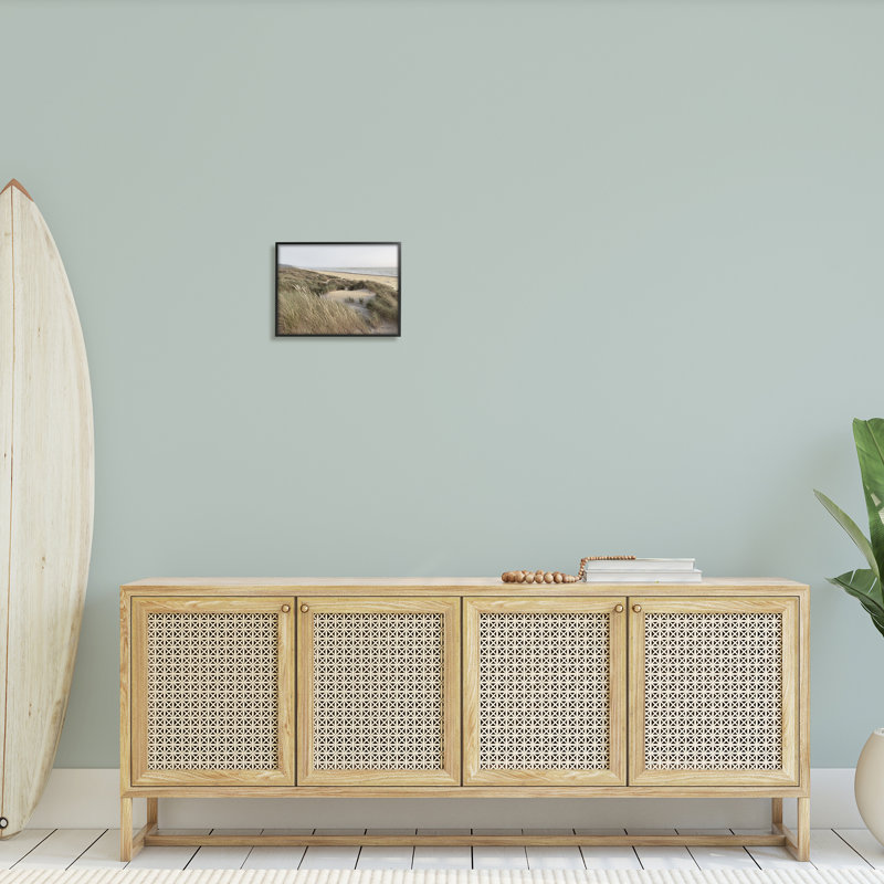 «Mute Beach Coast Tall Grassy Dunes Distant Mountains» par Alan Majchrowicz - photographie, H 11 po x l 14 po x P 1,5 po