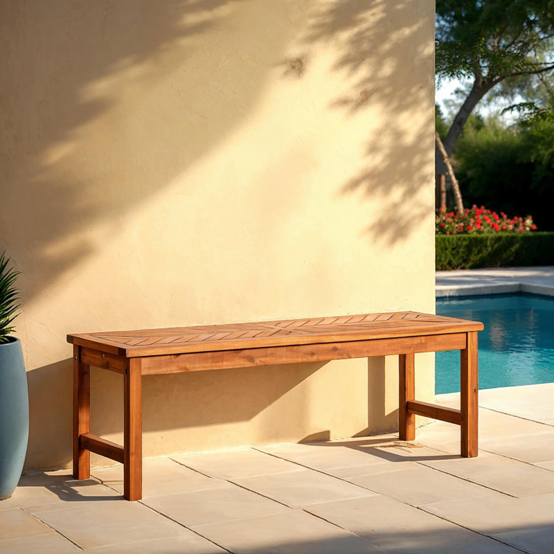 Harbison Acacia Wood Picnic Patio Bench, Brown
