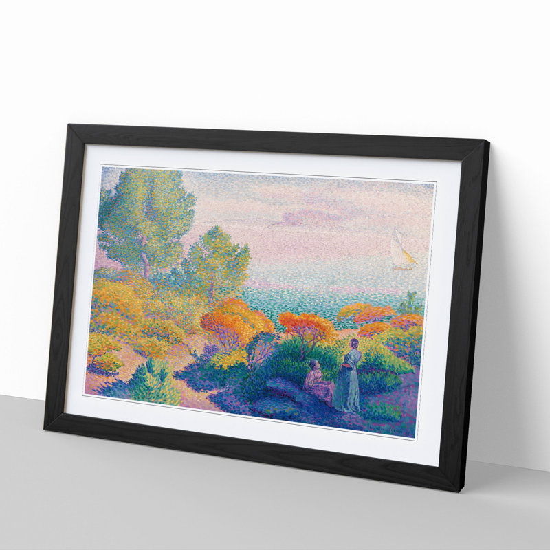 Two Women by Henri-Edmond Cross - Framed Print, 36cm H x 48cm W x 2cm D, Black Framed