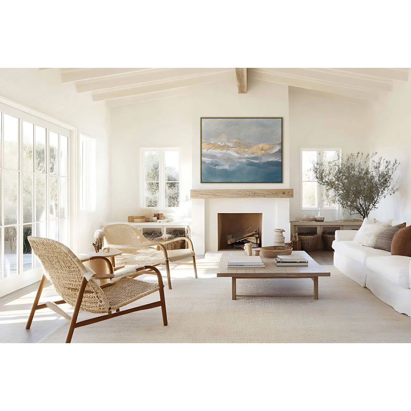 Coastal Sage I Framed Oil Painting Print Canvas, 44" H x 55" W, Gold
