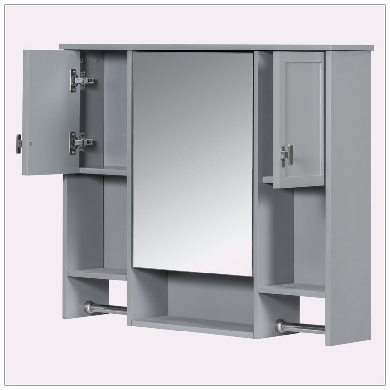 Armoire à pharmacie à miroir murale l 35,00 po H 28,70 po, Gris