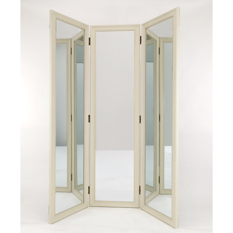 Miroir de salle de bain pliable en verre 3 panneaux l 60 "x H 72" Mount Washington