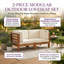 Ensemble de causeuse d'extérieur élégant en bois d'acacia de style Mid-Century | Canapé de patio peu encombrant | Résistant à l'eau et facile à assembler-774937844