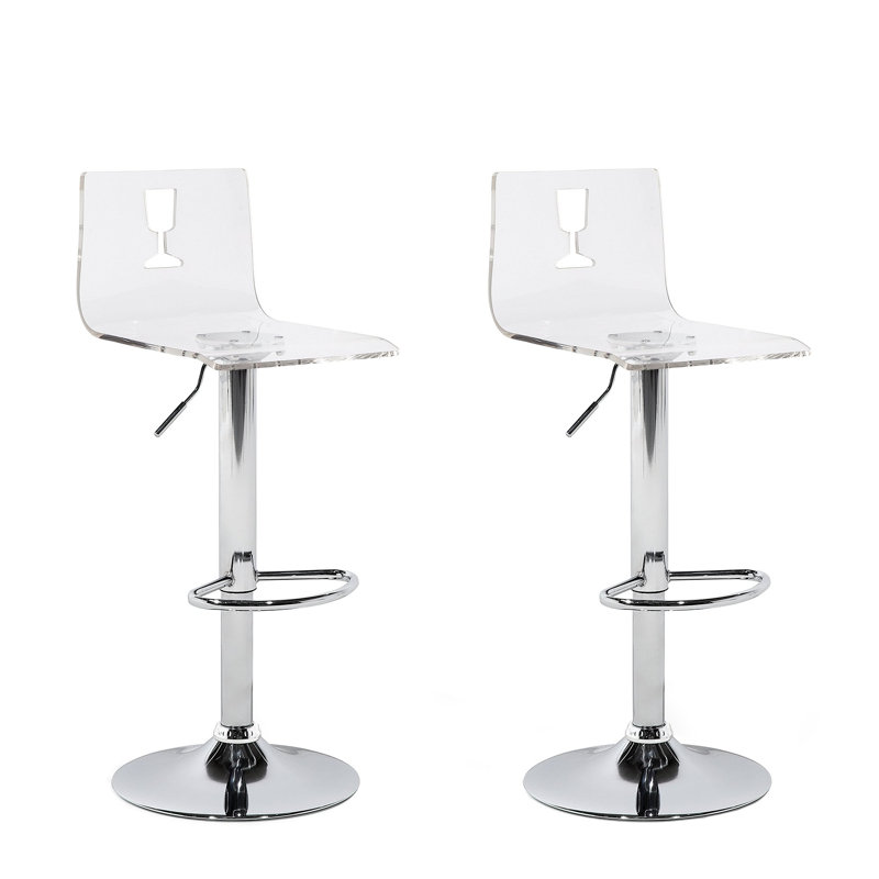 Haraway Swivel Adjustable Height Counter Stool with Metal Frame, White