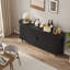 Buffet avec grand tiroir, buffet avec porte coulissante Tambour et tablette réglable-591230544-603300520