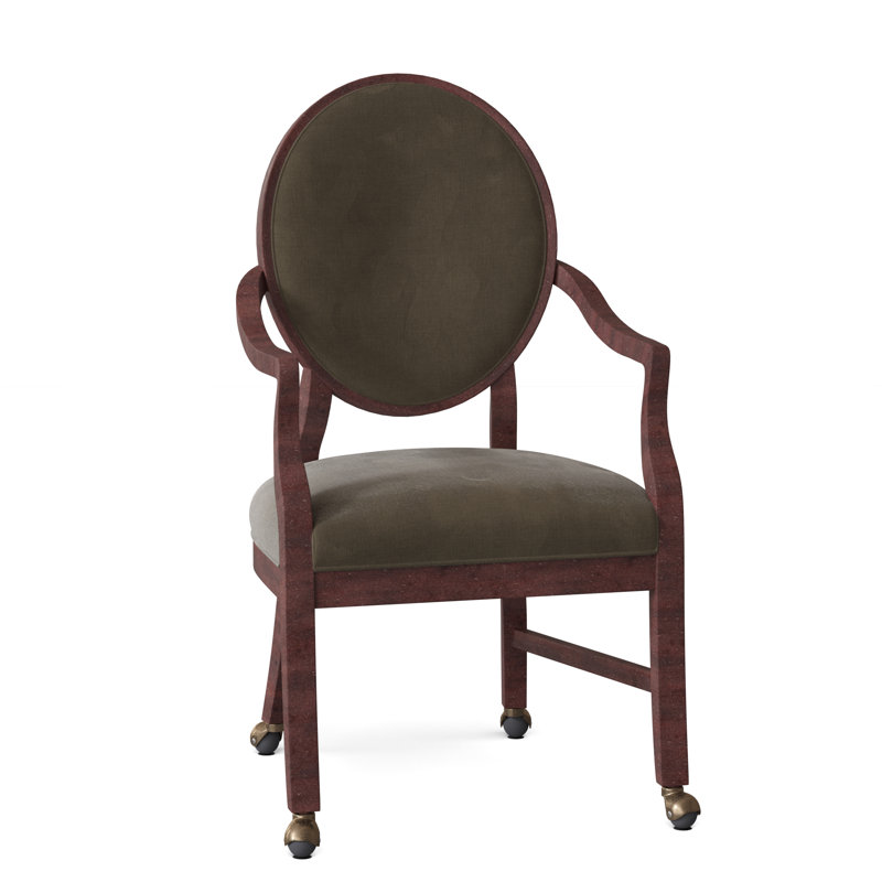 Upholstered King Louis Back Arm Chair, Montego Bay, Smoke (9508 63)