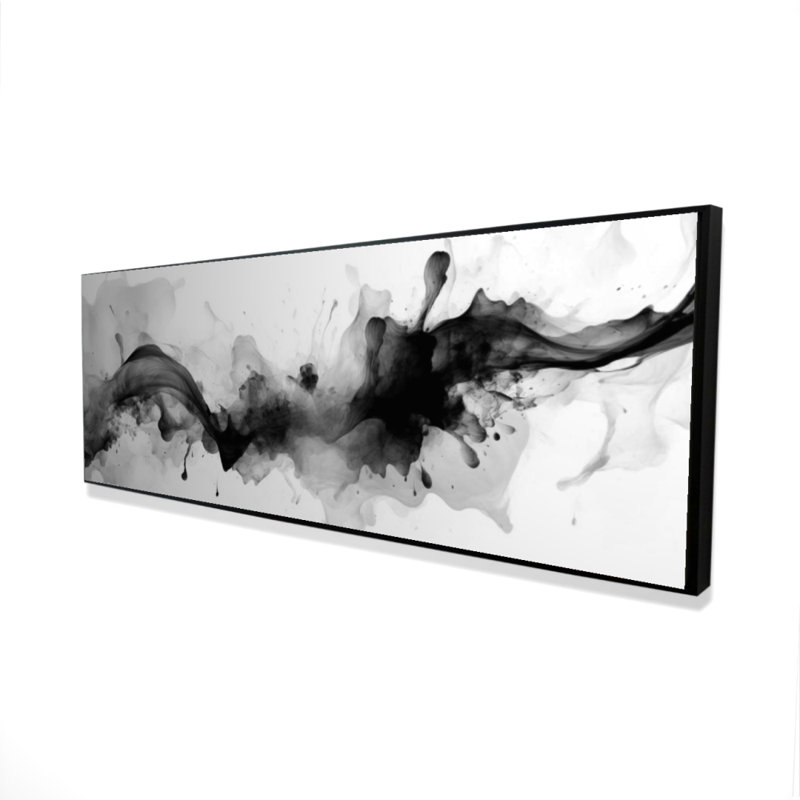 Darkness Incarnate White Shapes Framed Canvas - Home Decor