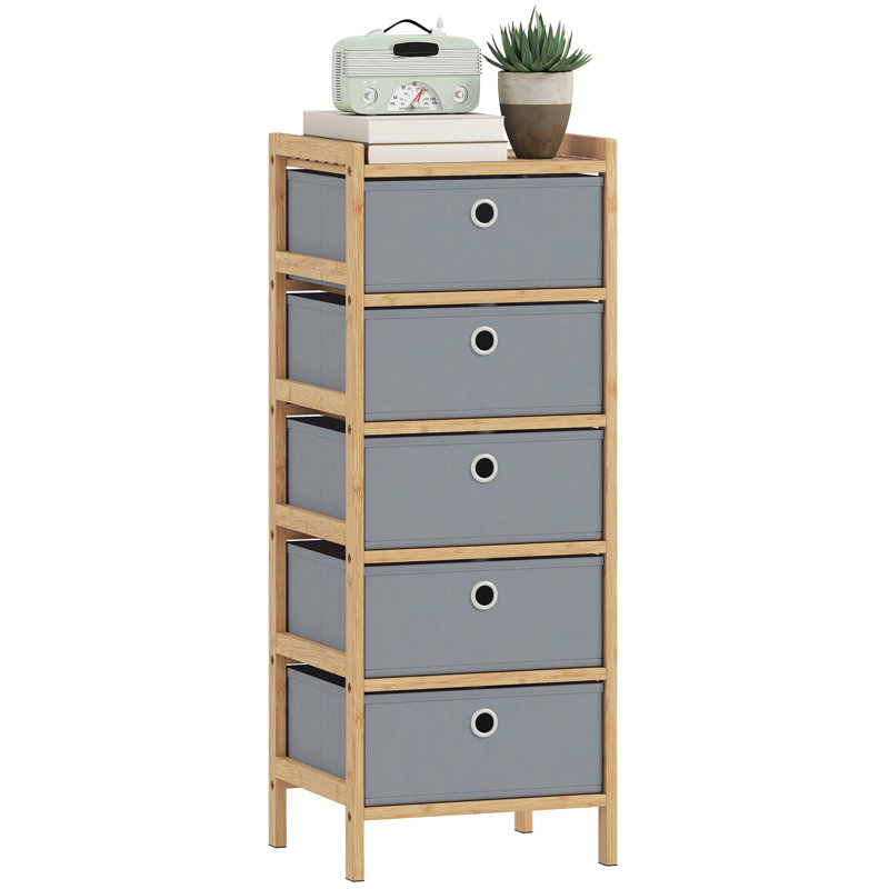 33cm W 5 - Drawer Chest of Drawers, Light Grey