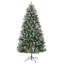 1.5m Artificial Christmas Tree with Pine Cones & Berries, PVC Branches, Metal Hinges, Sturdy Base, Easy Assembly for Home, Office & Party Decor