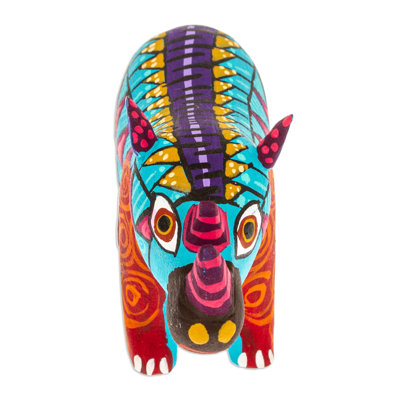 Kuehnel aigue-marine rhinocéros Alebrije