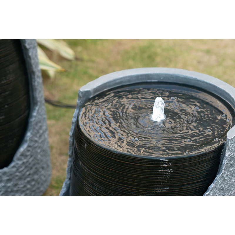 Kaitrin Weather Resistant Fountain with Light in Neutral Colors