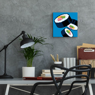 " Sushi Rolls On Blue " by Ron Magnes