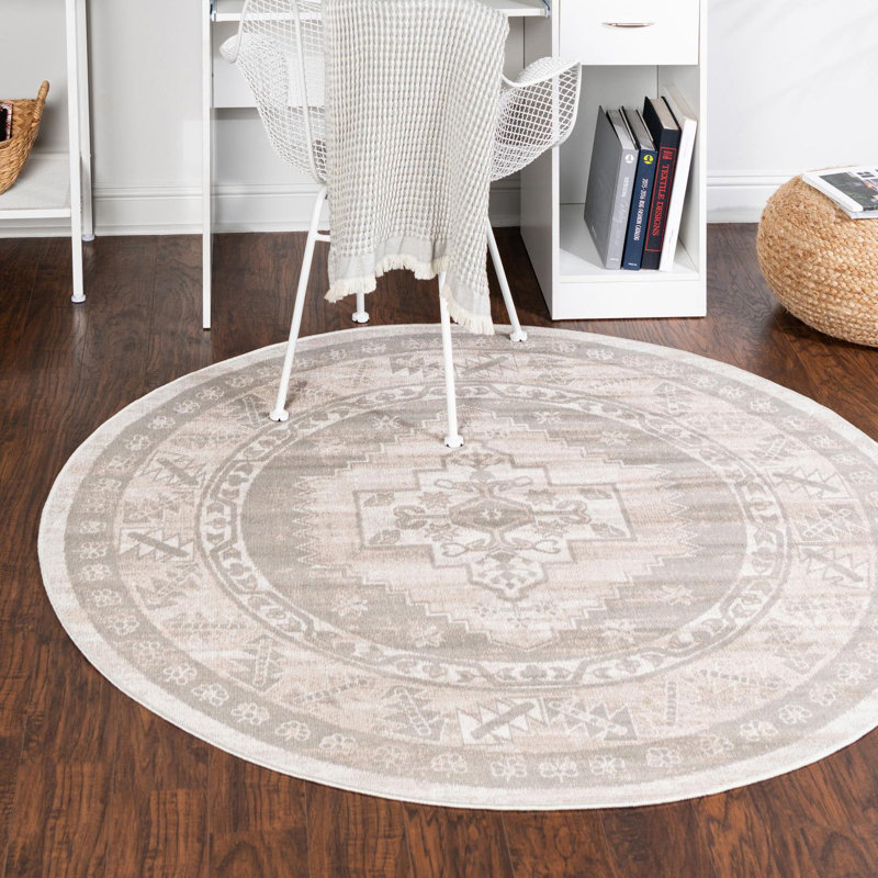 Tapis gris Edvardas, Rond 6 pi 1 po