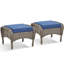 Repose-pieds d'extérieur en osier avec coussin Gaetanino-314006375-288057631