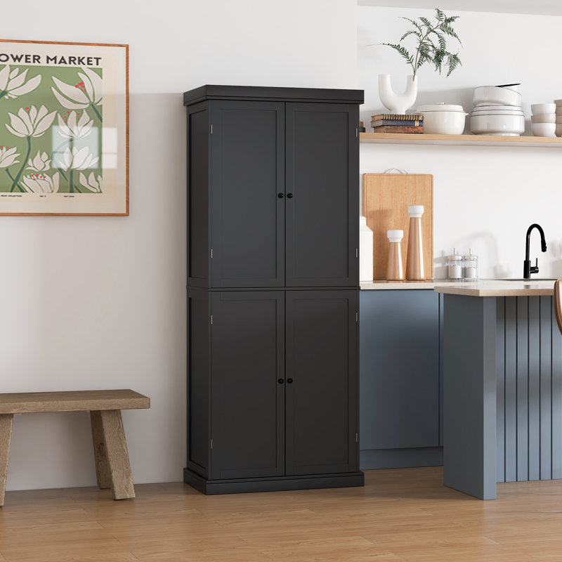 Alza 184cm Kitchen Pantry, Black