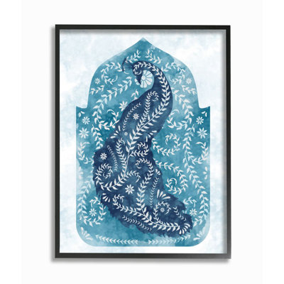 «Arabesque Peacock Jungle Vines Bird» par Ziwei Li, reproduction d'art graphique