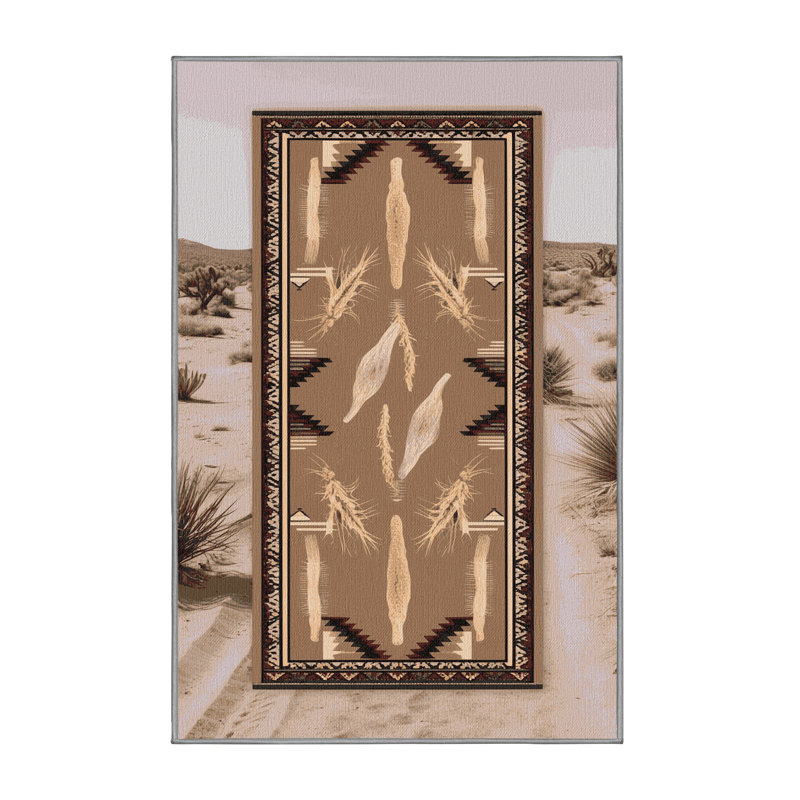 Washable Tumbleweed Trails Southwestern Area Rug, Rectangle 5' x 7'