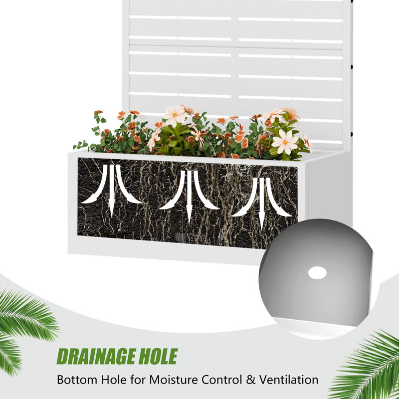 Bac à fleurs H 59 po x l 30 po Linea, White