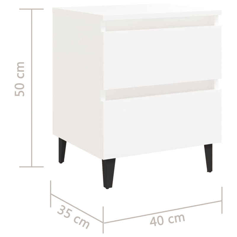 Koziarz 40 cm W Bedside Table, White