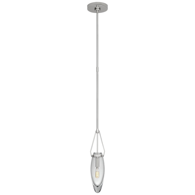 Myla 1 - Light Pendant, 58" H x 5.75" W x 5.75" D, Clear, Polished Nickel