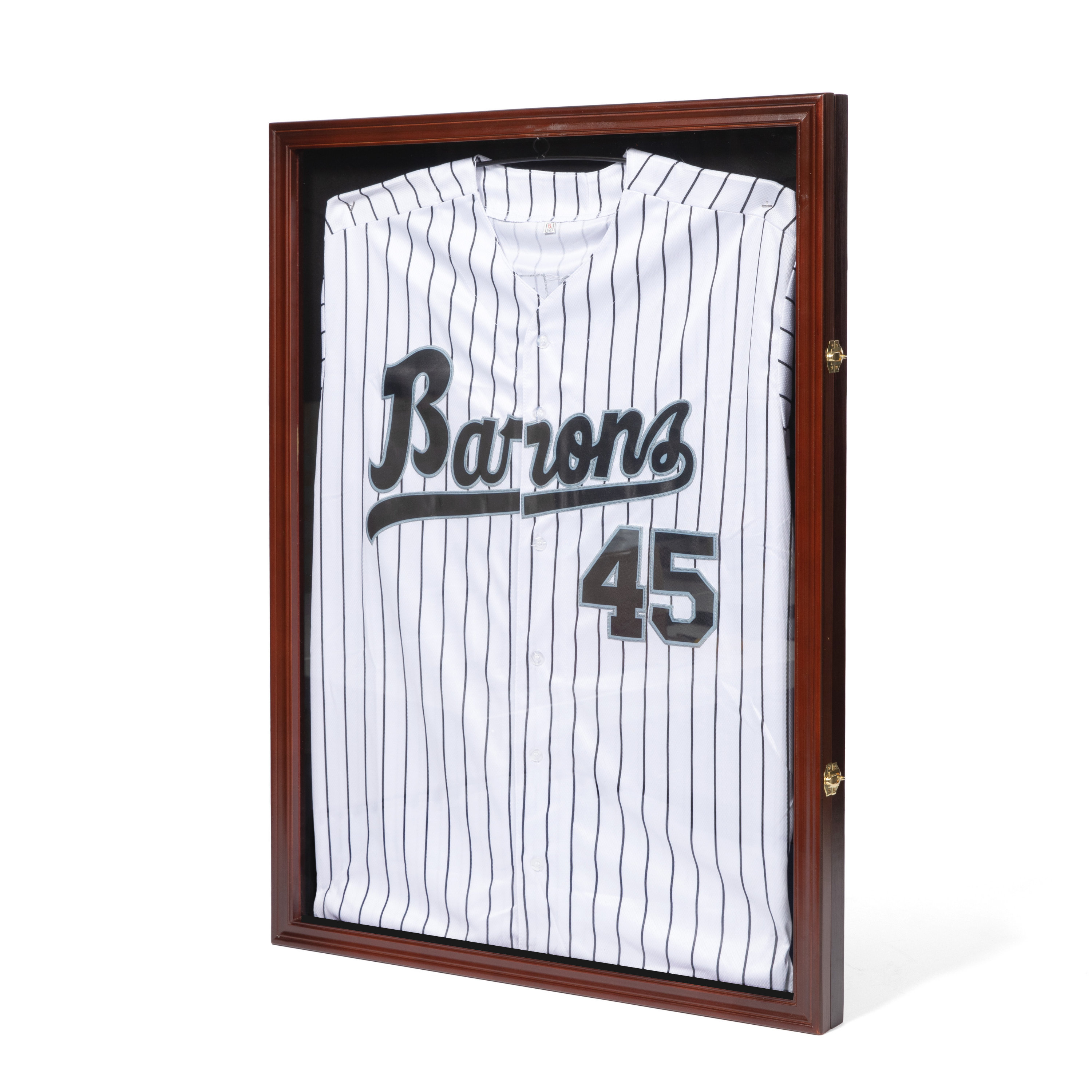 Large Jersey or Uniform Frame Display Case Cabinet Shadow Box, Size: 31.5, Brown