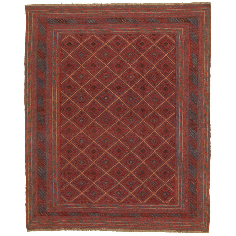 Tapis de zone one-of-kind à la main-noué la 2010 en laine rouge tadjik 4 pi 10 po x 6 pi Westbrooke