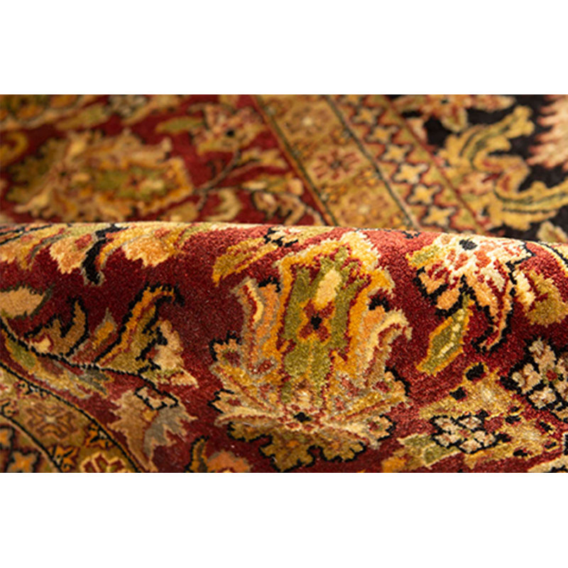 Oriental Area Rug in Black/Red/Camel