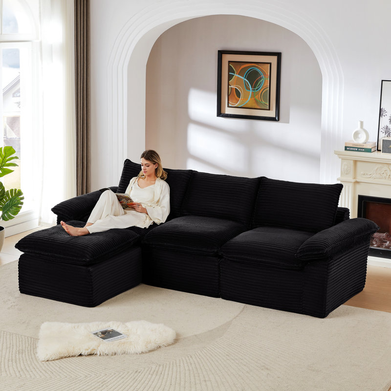 Canapé moderne pour salon, appartement et bureau, Black