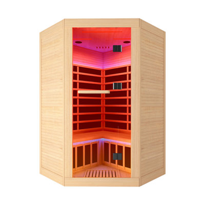 Sauna à 5 côtés Ombre Canadian Hemlock pour 2 personnes avec haut-parleurs Bluetooth et éclairage de chromathérapie