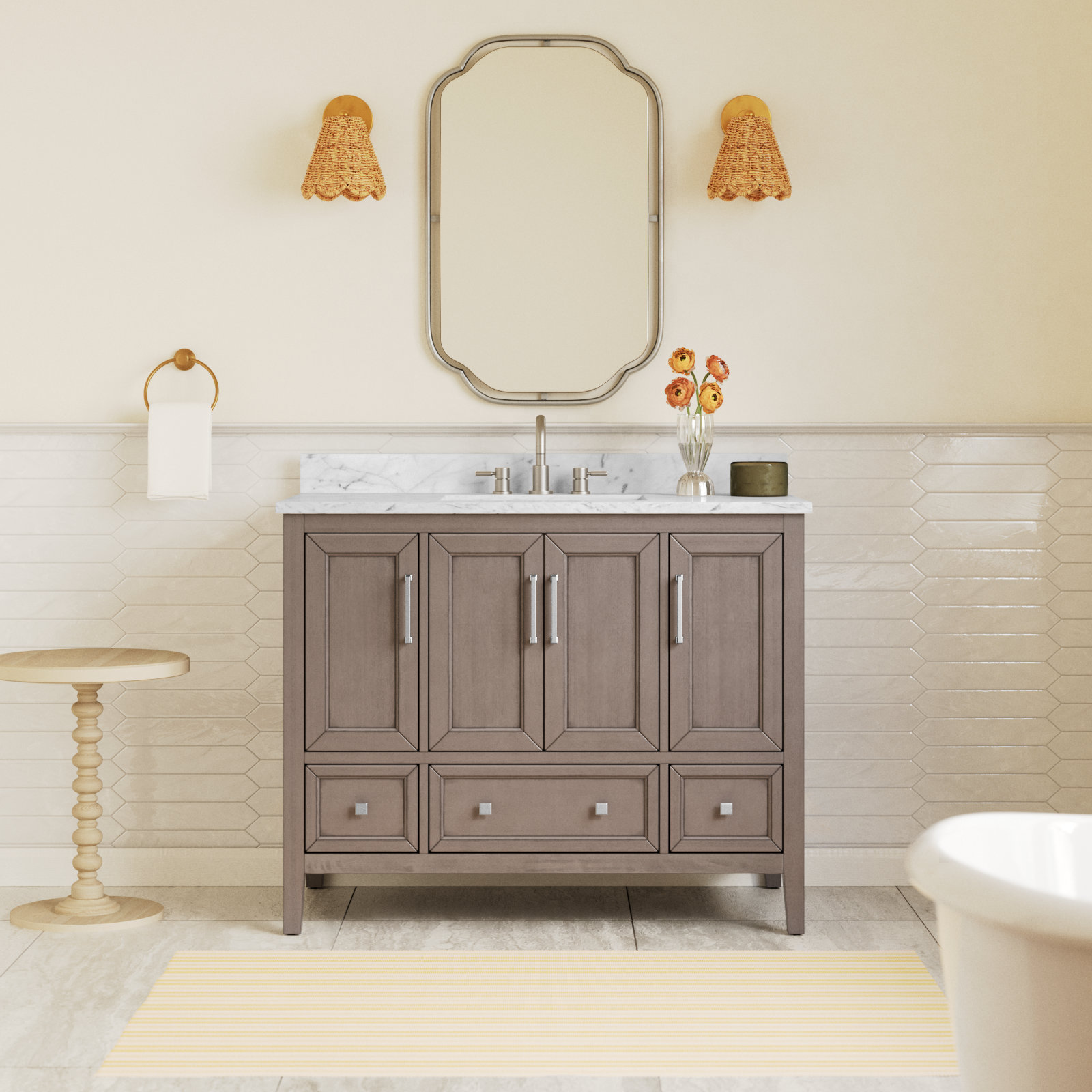 Murrieta 43'' Single Bathroom Vanity, Gray Oak