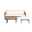 Ensemble de canapé d'extérieur en bois d'acacia et en métal 3 pièces