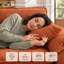 Canapé modulaire en forme de U de 120 po de largeur avec siège profond, orange-133696063