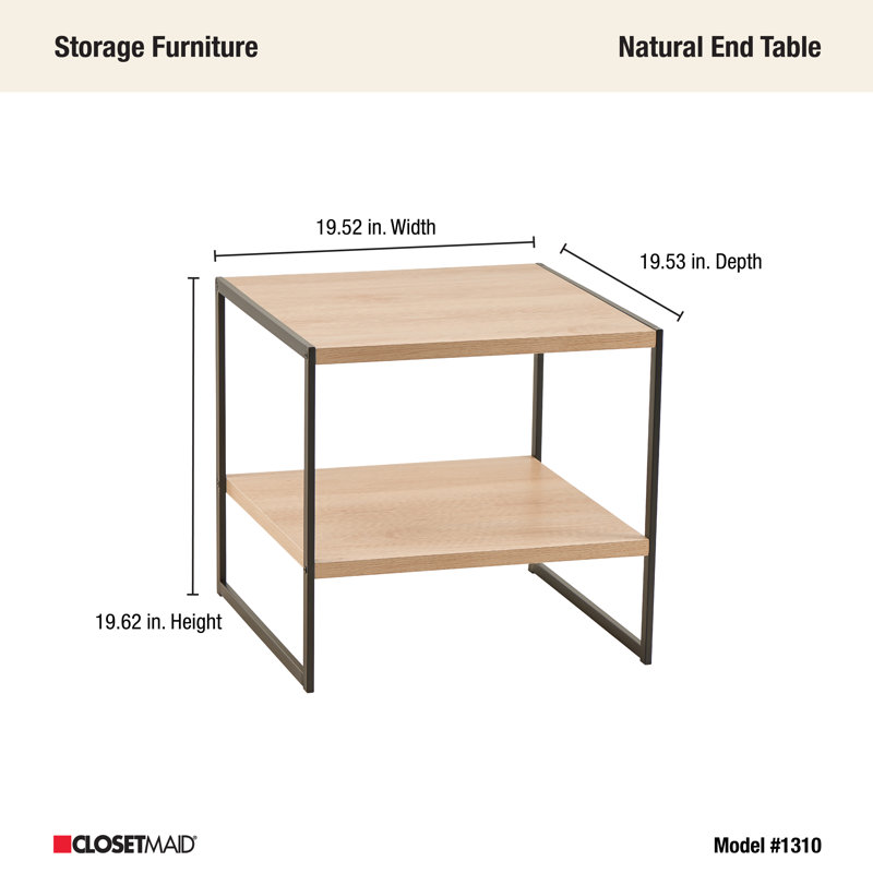 Table de bout ClosetMaid, Naturel, Noir