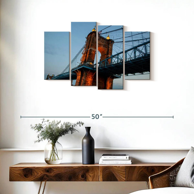 Lilie Illuminated Roebling Bridge, 22" H x 36" W