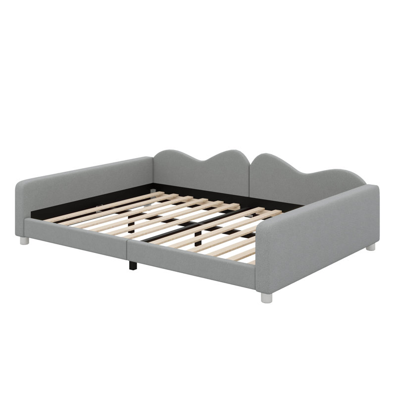 Lit de jour Sherpa en tissu avec canapé-lit en tissu Sherpa, Gris