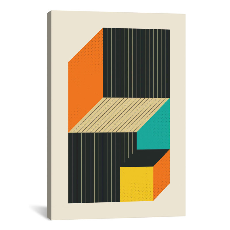 «Cubes VI» par Jazzberry - reproduction sur toile tendue, H 18 po x l 12 po x p 1,5 po