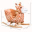 Cheval à bascule en peluche pour enfants, style girafe, avec sons et ceinture de sécurité, doux et résistant.