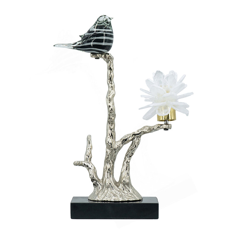 Aluminum Candle Holder With Marble Stand, 8X5x15", Gray