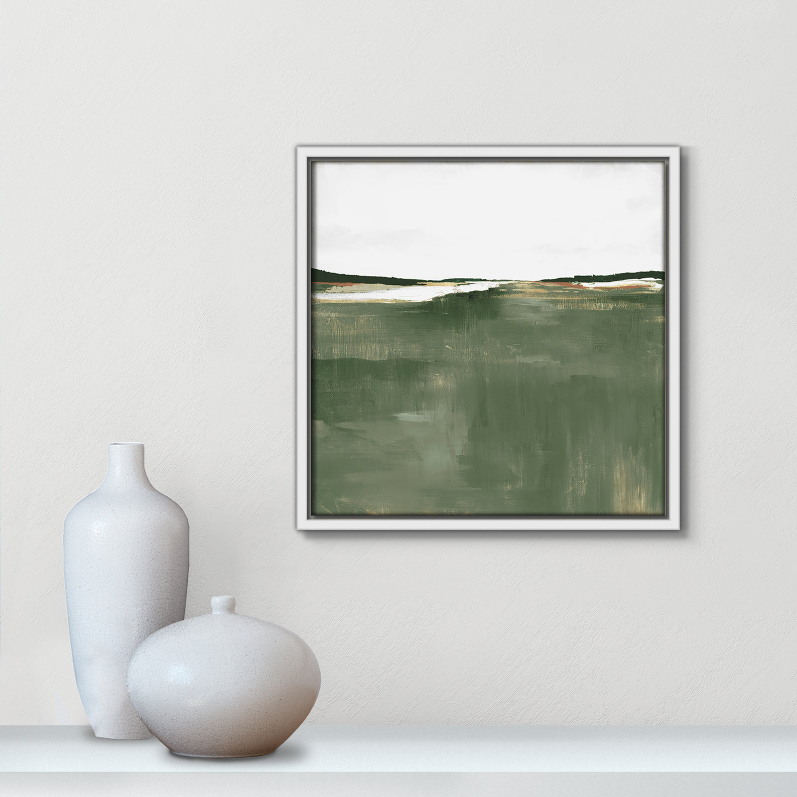 Dauntsey "Green Sea" Print by Isabelle Z, 13.5" H x 13.5" W, White