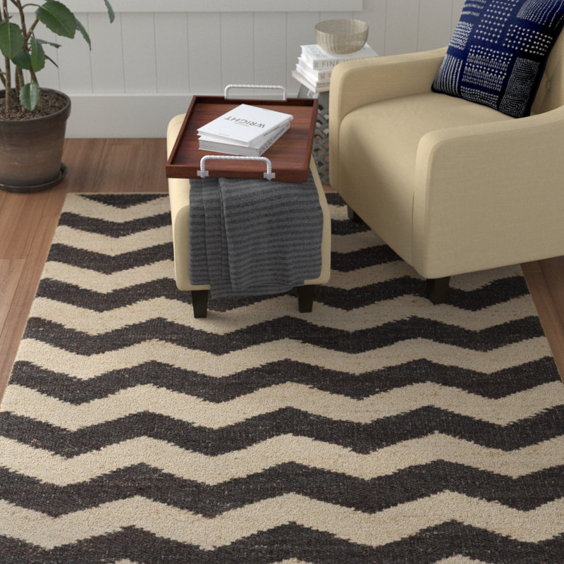 Tapis beige / rouge tissé à la main Hermine, Rectangle 4 pi x 6 pi