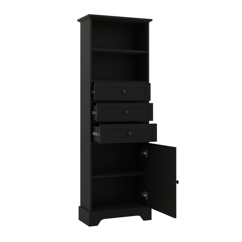 Armoires de rangement à 3 tiroirs et tablette réglable idéales pour les petits et grands espaces, Noir