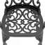 Chaise de patio en fonte d'aluminium 6 pièces avec cadre noir et coussins blanc cassé
