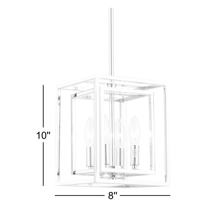 Luminaire suspendu carré / rectangulaire à 4 lumières de style lanterne Davion