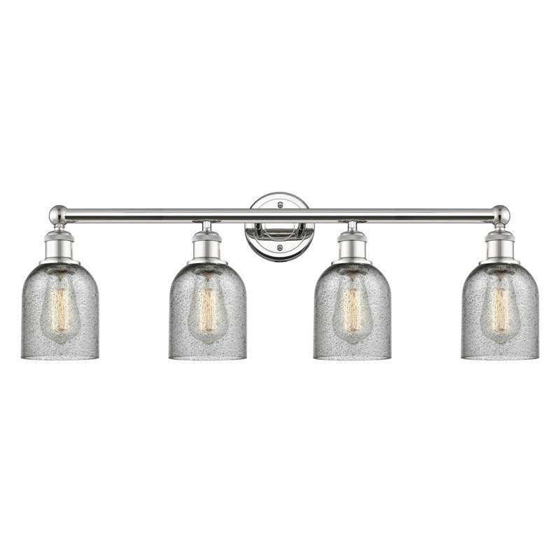 Éclairage pour meuble-lavabo 4 lumières 32 pouces Reiko, Gris anthracite, Nickel poli