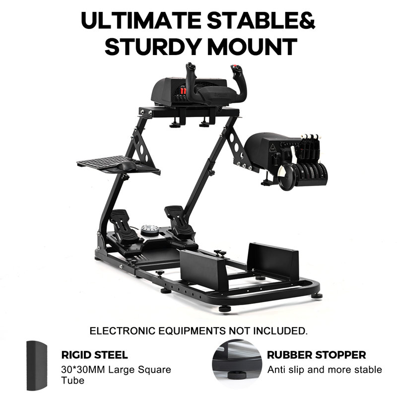 Flight Game Mount & Racing Simulator Stand Fit Logitech Thrustmaster Saitek Honeycomb, Steering Wheel Pedal Shifter Flight Simulator Seat Joystick Keyboard Not Included